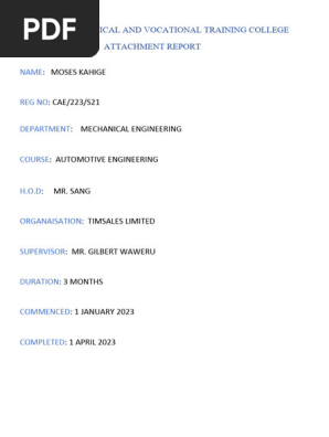Automotive attachment report