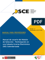 Manual de Usuario Del Módulo de Selección - Participación en Una Subasta Inversa Electrónica (SIE) Calendarizada v1.3 - VIGENTE