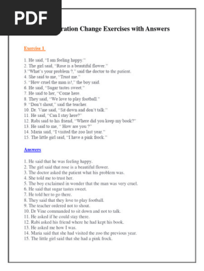 Narration Change Exercises (1)