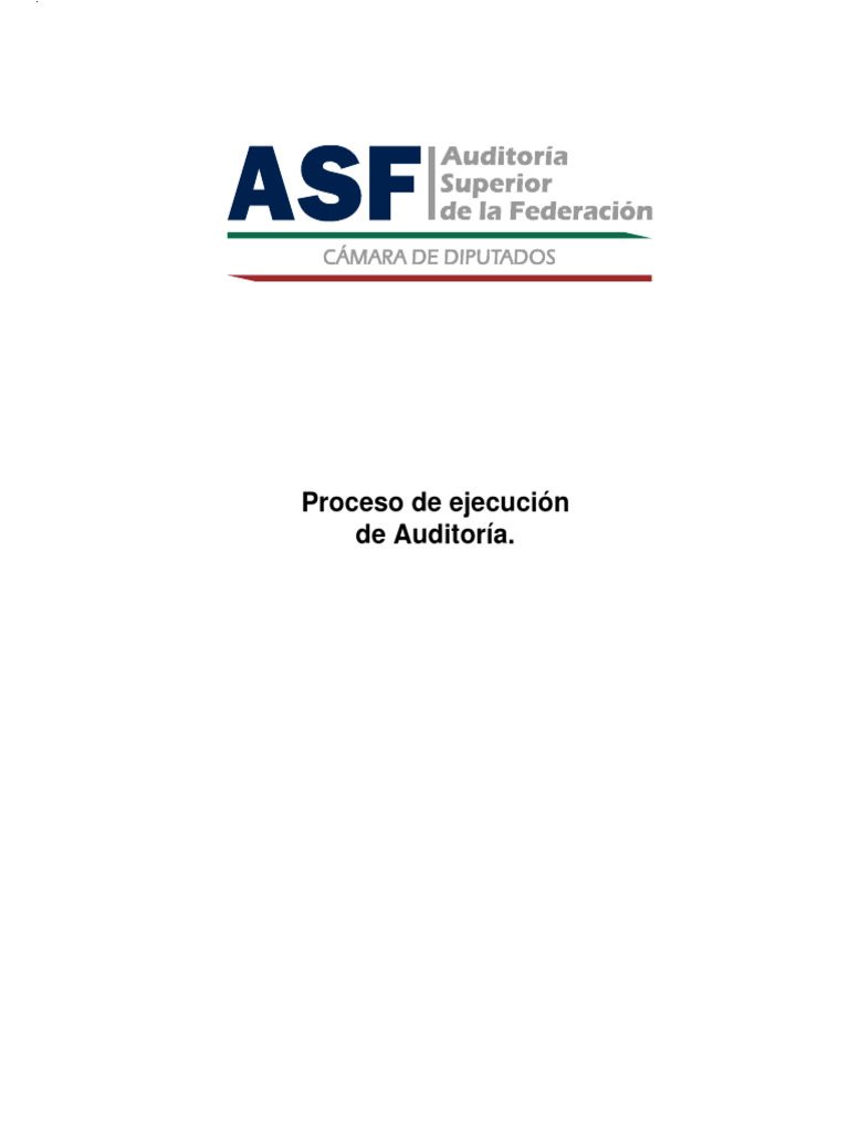 Asf Proceso de Ejecucion de Auditoria | PDF | Negocios
