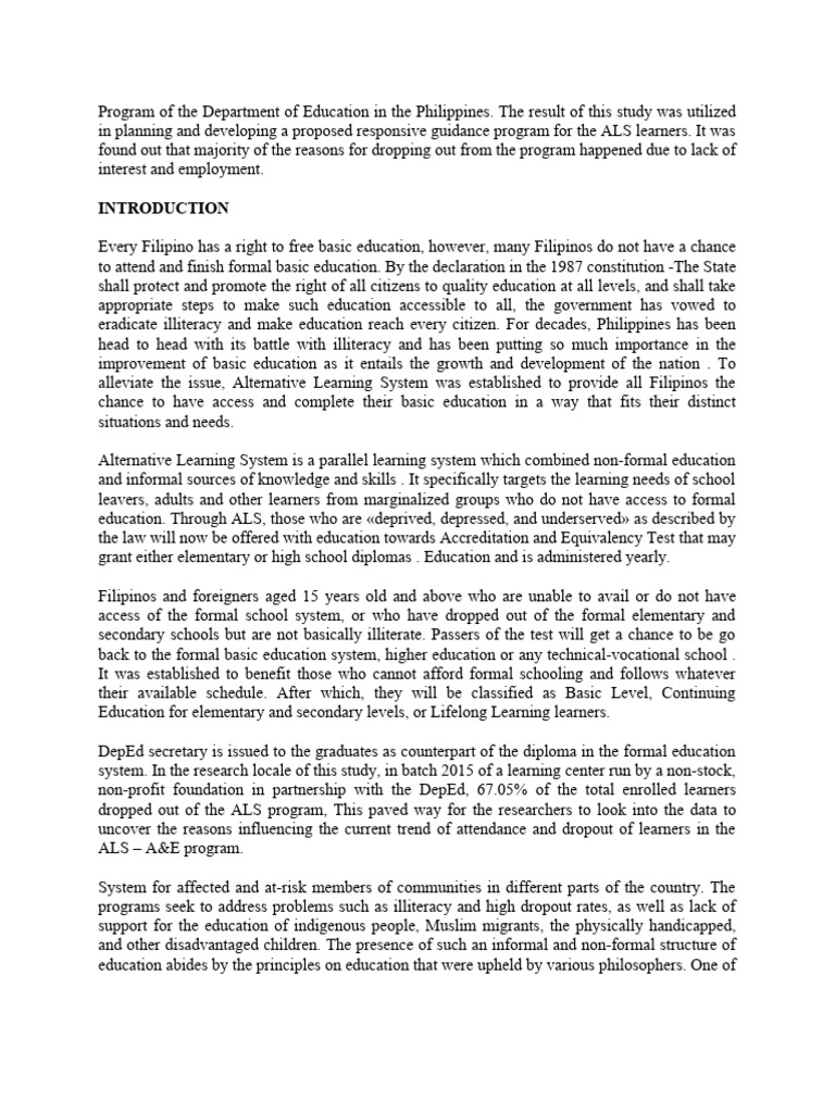 Program of The Department of Education in The Philippines | PDF