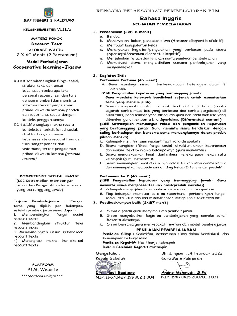 RPP+Recount+Text +KSE Differensiasi Saif PDF