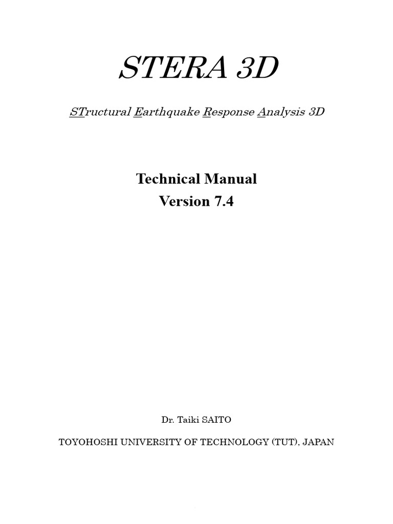 STERA 3D Earthquake Analysis Manual | PDF | Earthquake Engineering ...