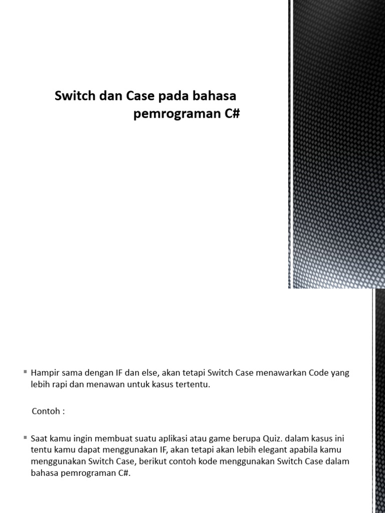 8) Switch Dan Case Pada Bahasa Pemrograman C | PDF