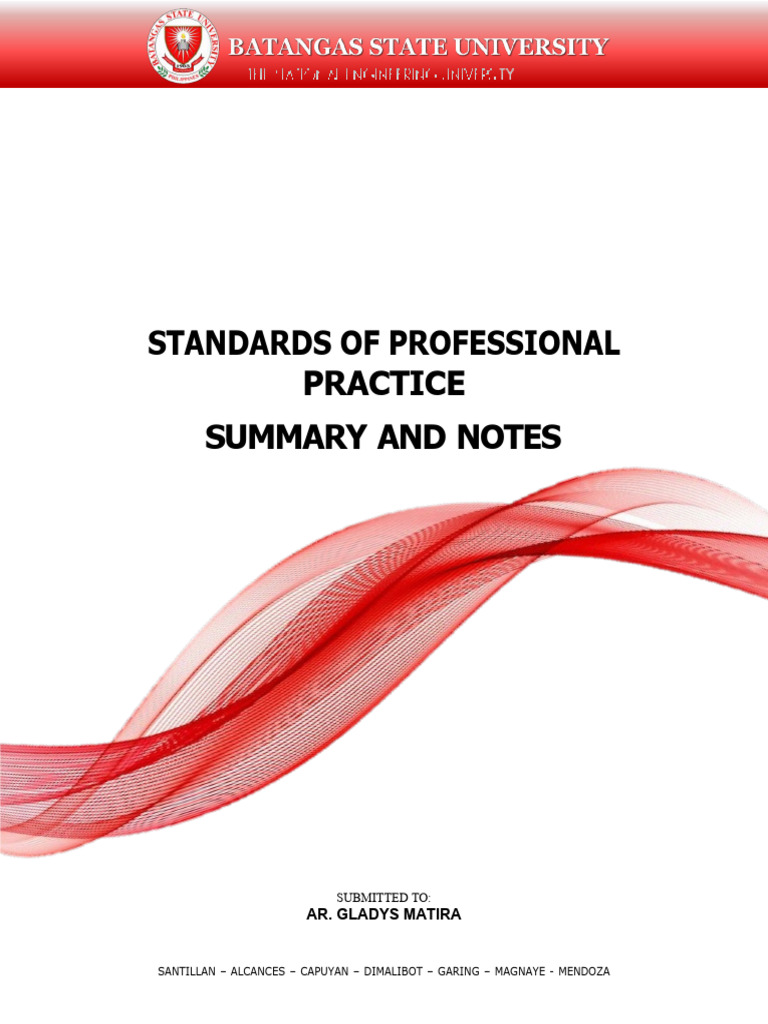 Standards of professional practice pdf architect feasibility study