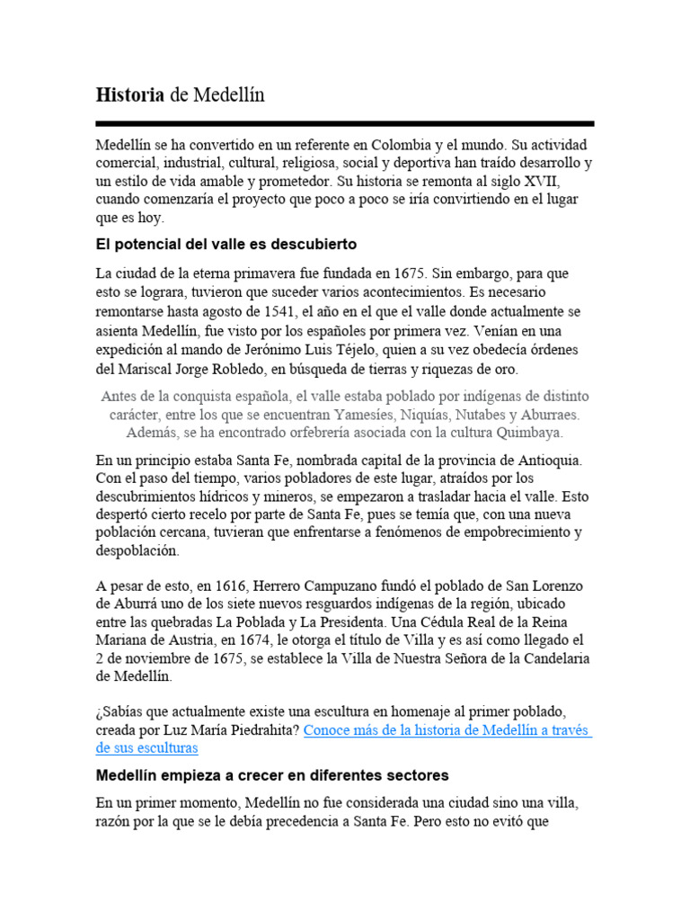 Historia De Medellin Pdf