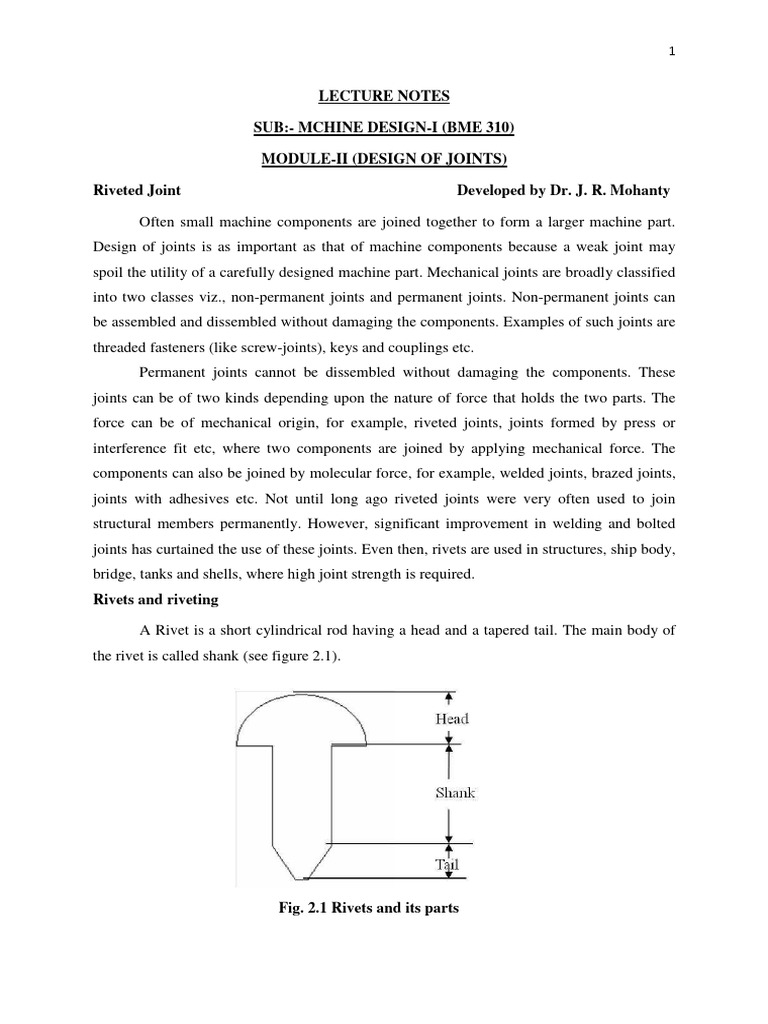 Rivets and Welded Joint Download Free PDF Screw Bending