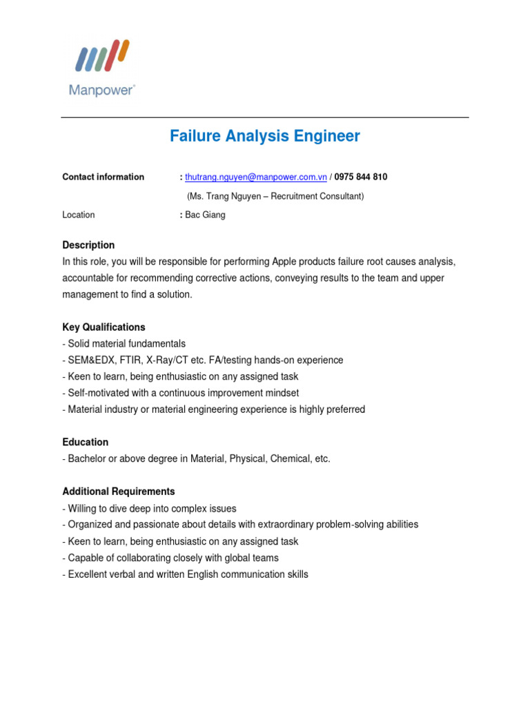JD MP Failure Analysis Engineer VN PDF