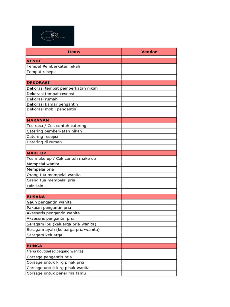 Wedding Checklist | PDF
