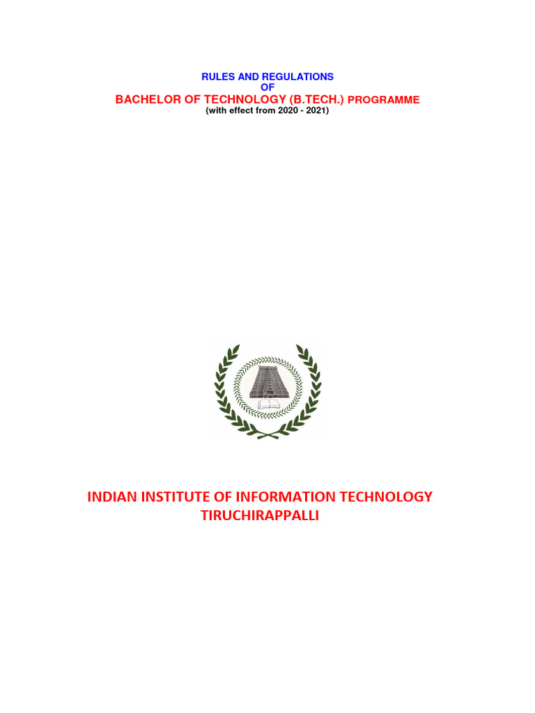Btech Regulations 2021 | PDF