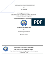 Industrial Training Report Template