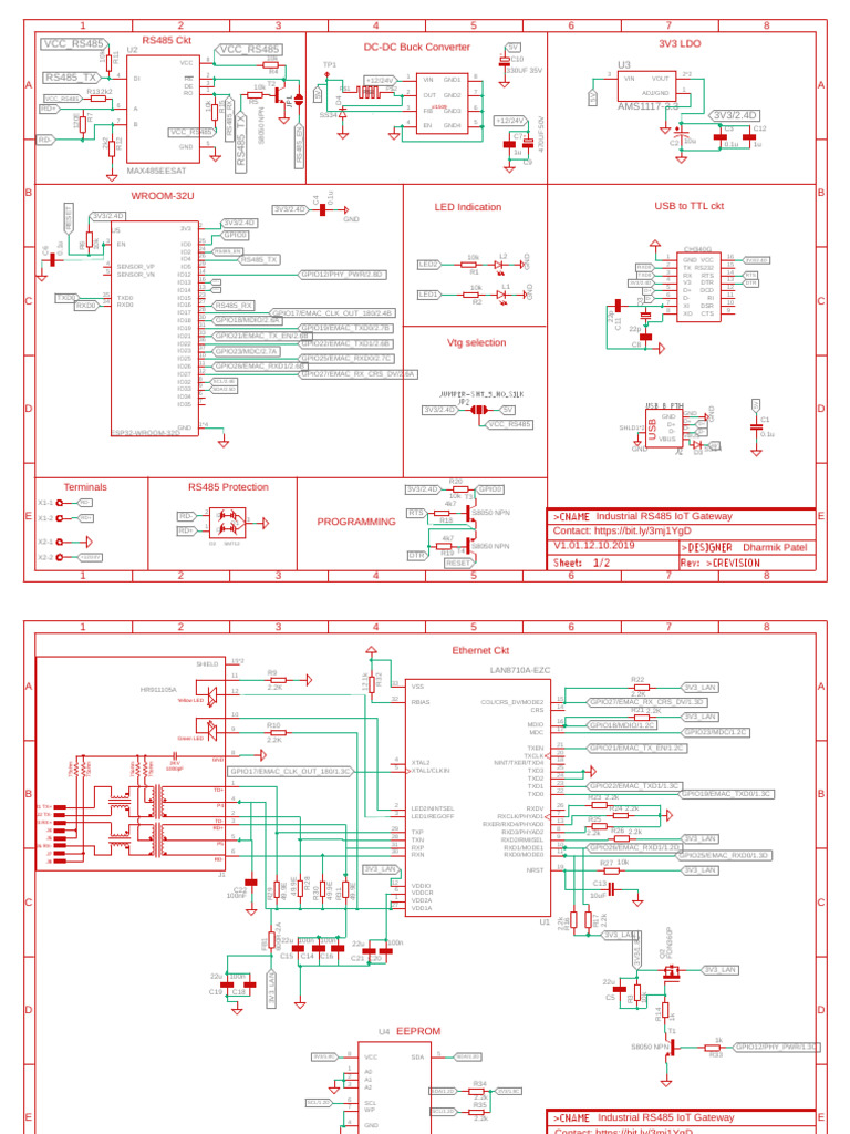 Industrial RS485 IoT Gateway Schematic | PDF