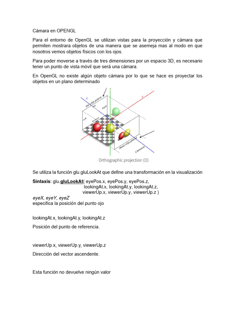 Cámara y Vistas en OpenGL | PDF