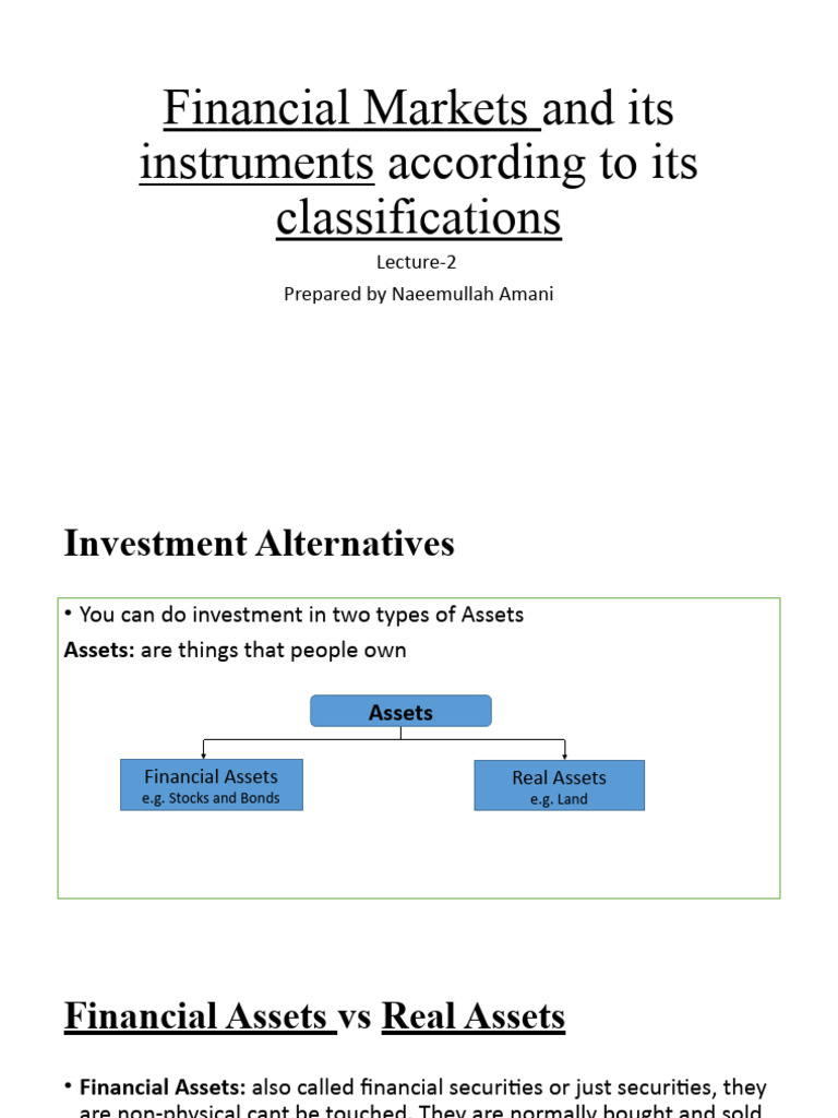 Lecture-2 Financial Instruments | PDF