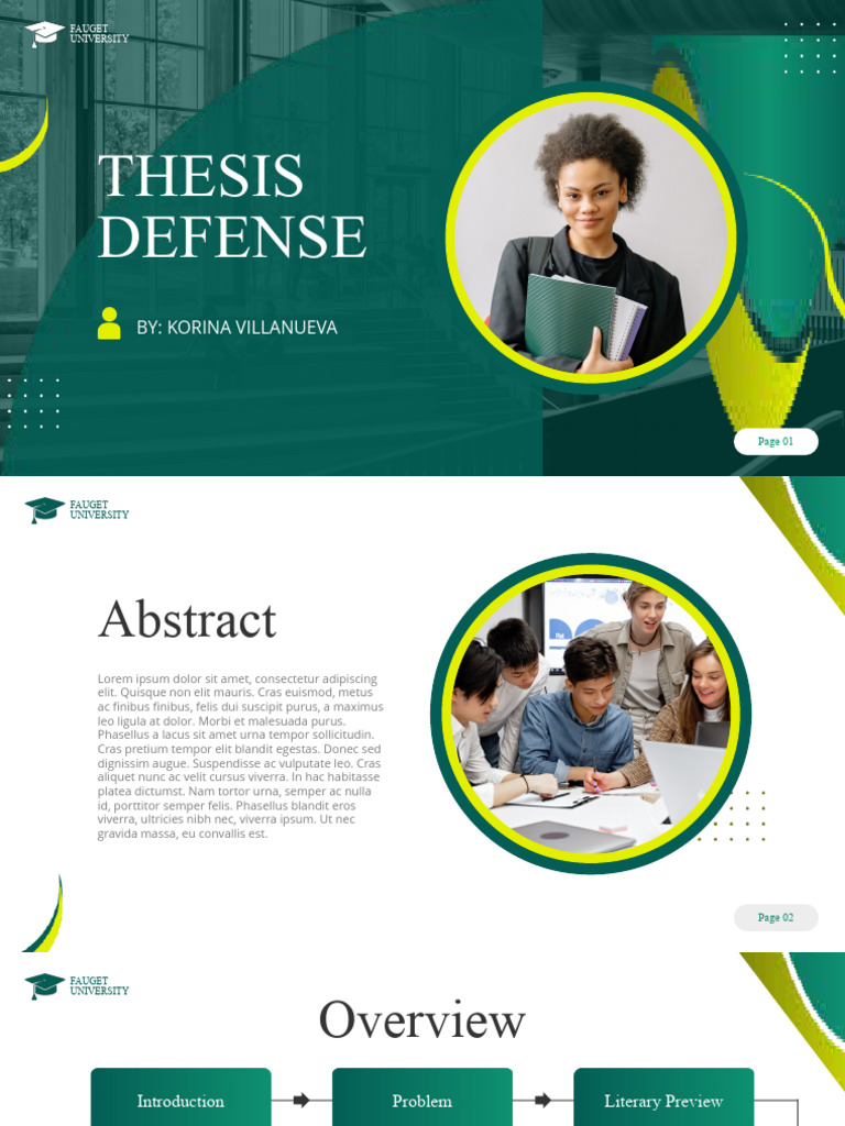 Green And Yellow Clean Professional Thesis Defense Presentation Pdf