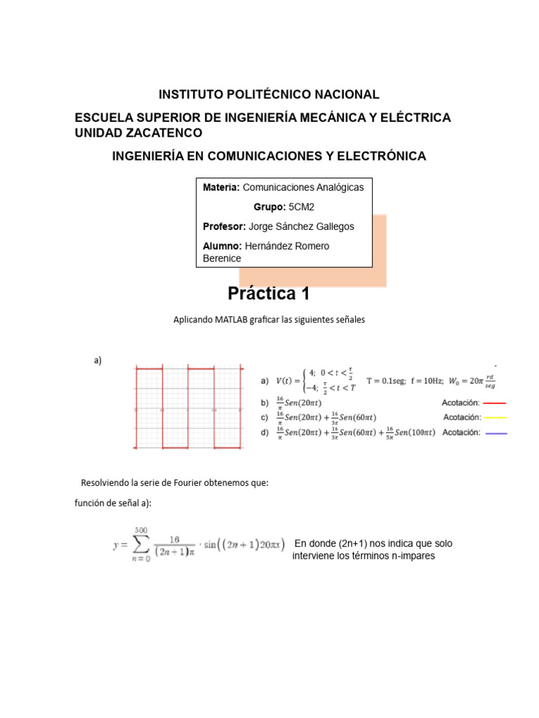Practica 1 Comunicaciones Analogicas | PDF