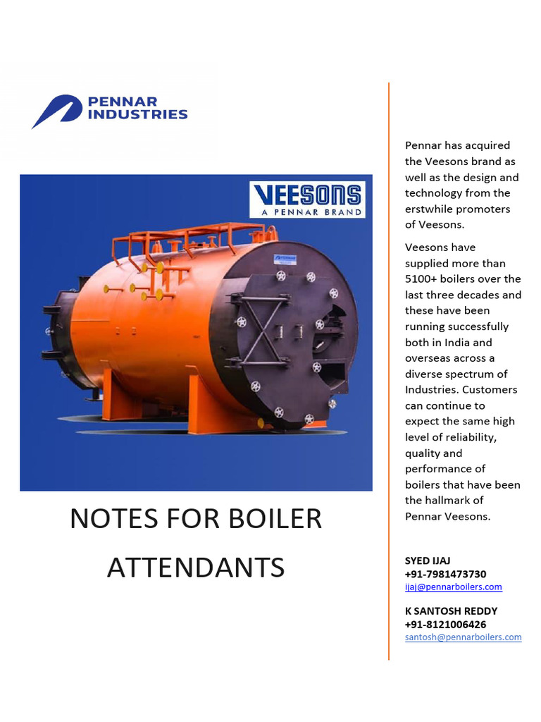 Boilers Notes For First Class and Second Class Boiler Attendants | PDF