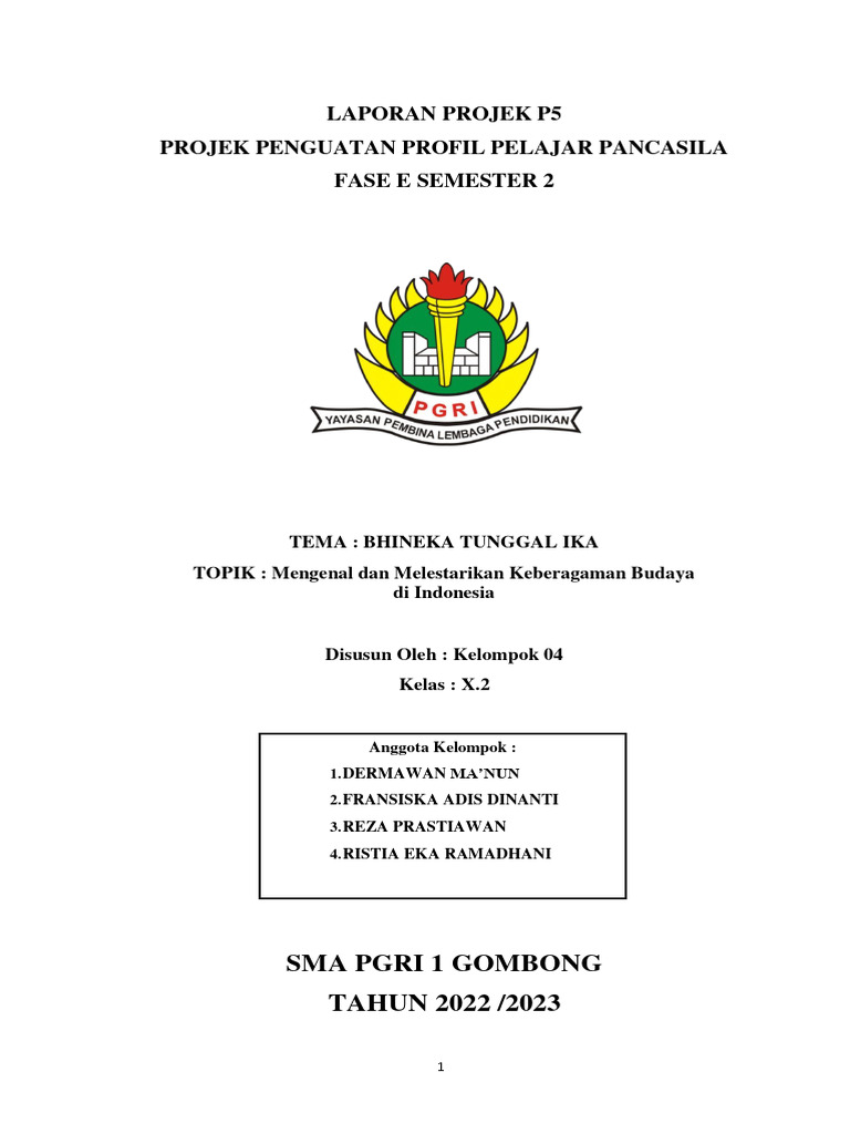 Laporan Projek P5 Kelompok 4 X.2 Sem#2 | PDF