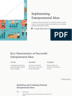 Implementing Entrepreneurial Ideas