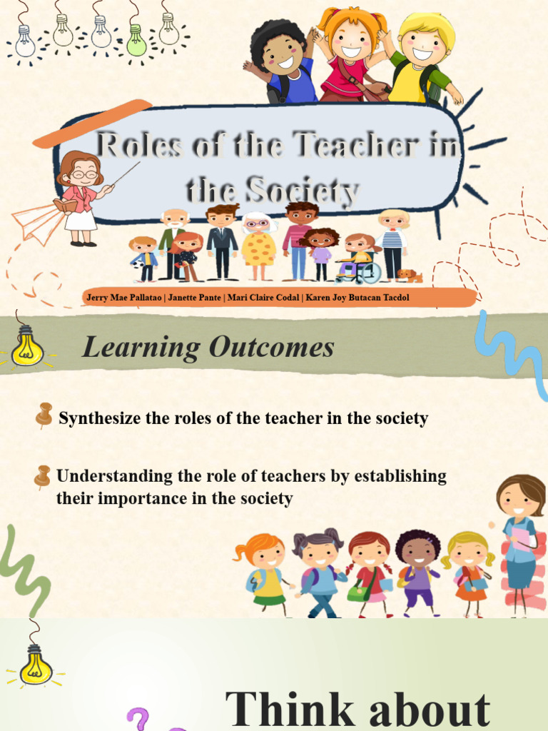 Role of A Teacher in Society Updated Autosaved 3 | PDF | Motivational ...