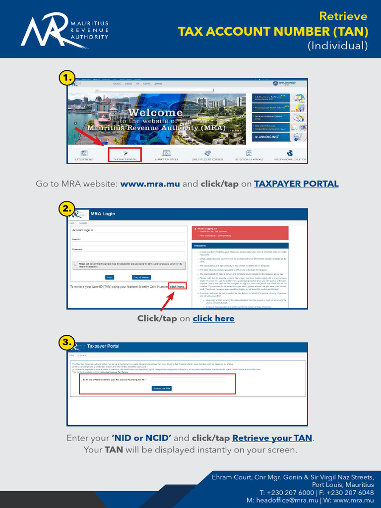Retrieve Your TAN Number in Mauritius | PDF | Finance & Money Management