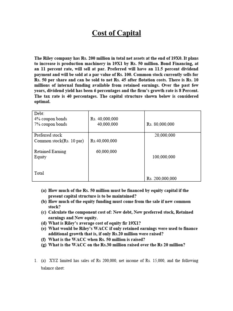 Problem | PDF | Equity (Finance) | Capital Structure