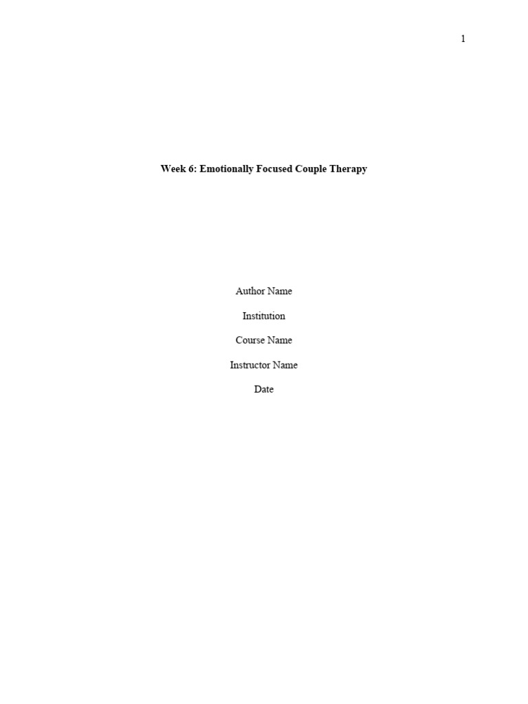 Emotionally Focused Couple Therapy Insights | PDF | Psychotherapy ...