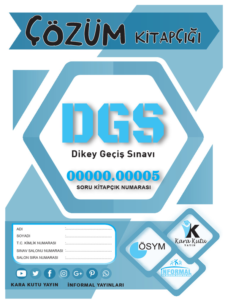2021 İnformal DGS TG 5. Kurumsal Deneme Çözüm Ki̇tapçiği | PDF