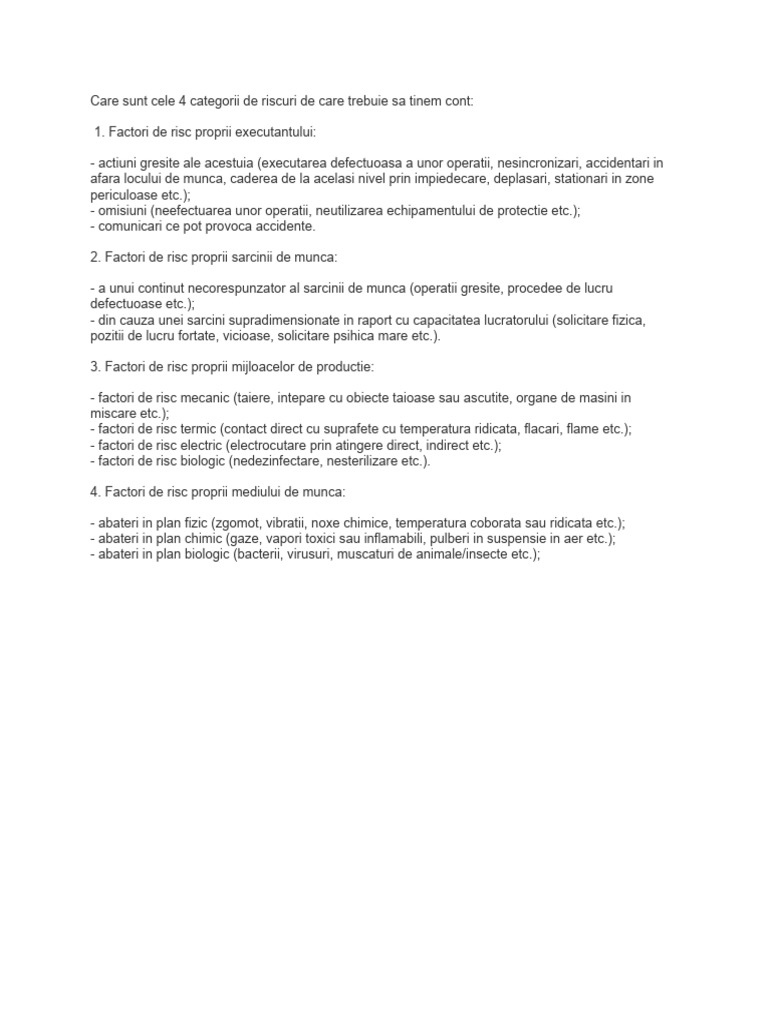 Categorii de Riscuri Biologice | PDF