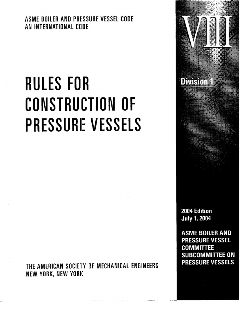 Asme Sect Viii Div 1-2004 Edition | PDF
