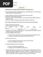 Annexure-F: Assignment On Inspection of Police Station (Ref: 3)