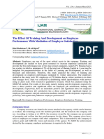 The Effect of Training and Development On Employee Performance With Mediation of Employee Satisfaction
