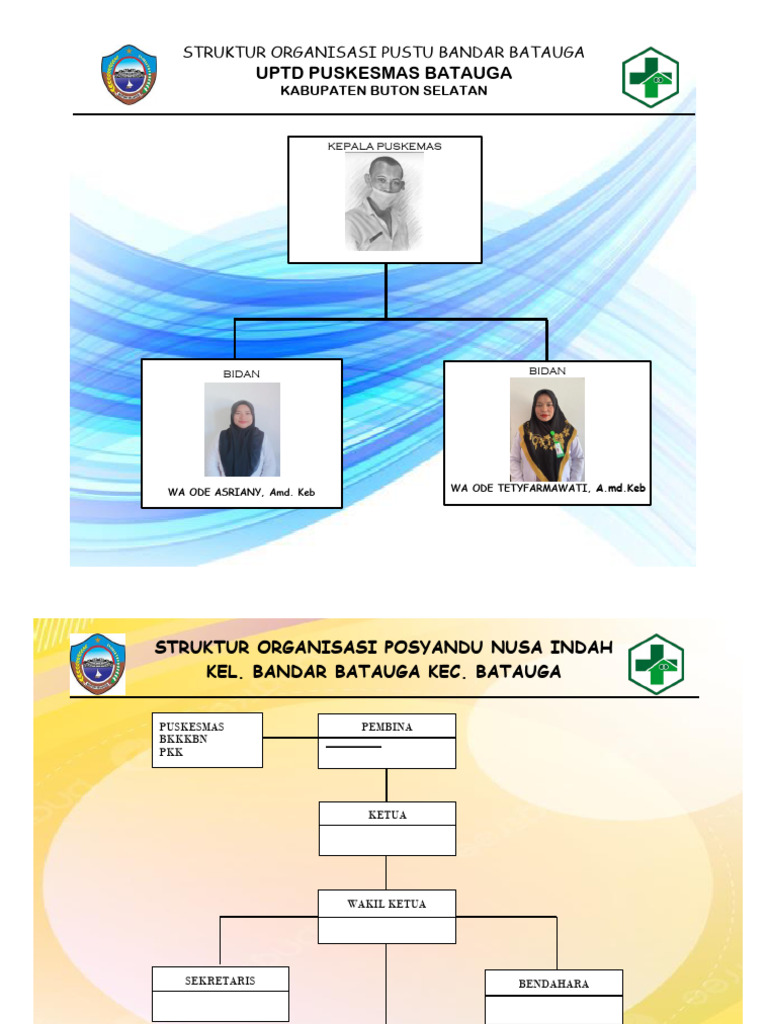 Struktur Organisasi Pustu Bandar Batauga | PDF
