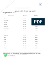 All Cement Price List Today - Cement Rate in Bangalore - 12th September 2023