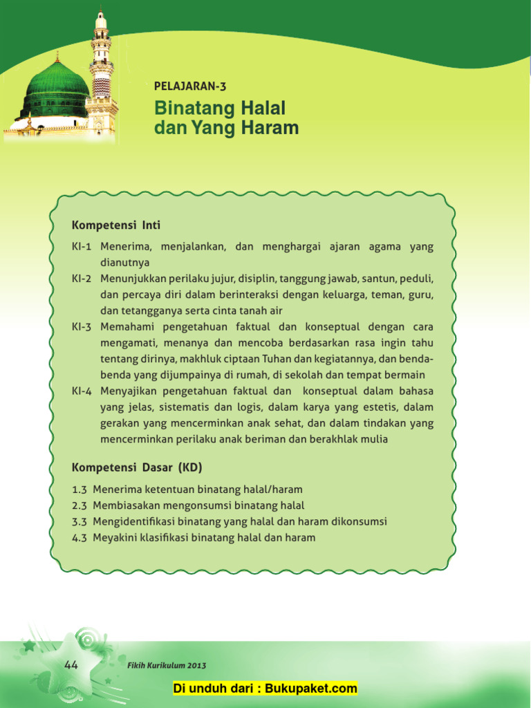 Bahan Ajar - Binatang - Halal - Dan - Yang - Haram | PDF