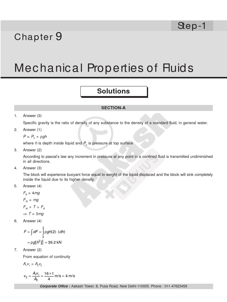 CLS - ENG 23 24 XI - Phy - Target 4 - Level 1 - Chapter 9 | PDF