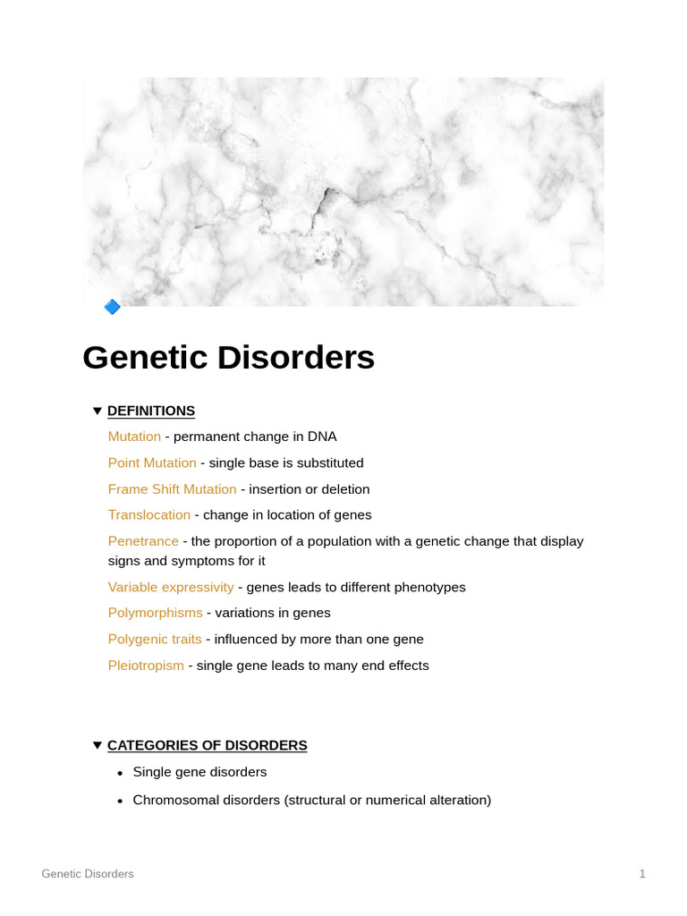 Genetic Disorders | PDF