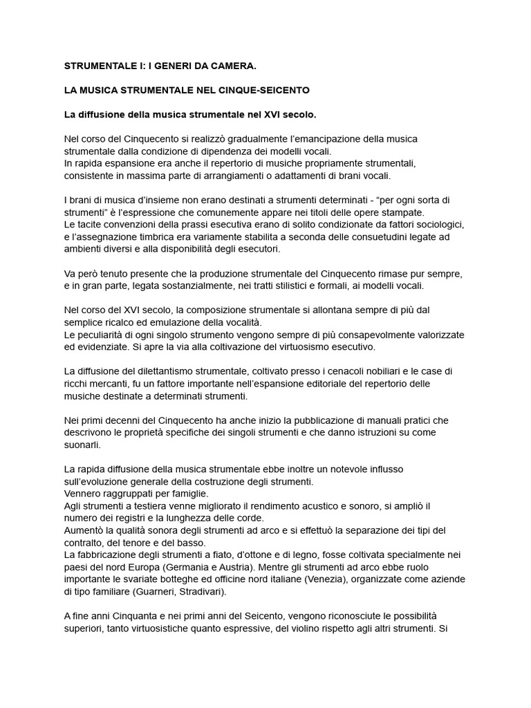 ESAME Storia Dei Generi e Delle Forme Musicali. PDF