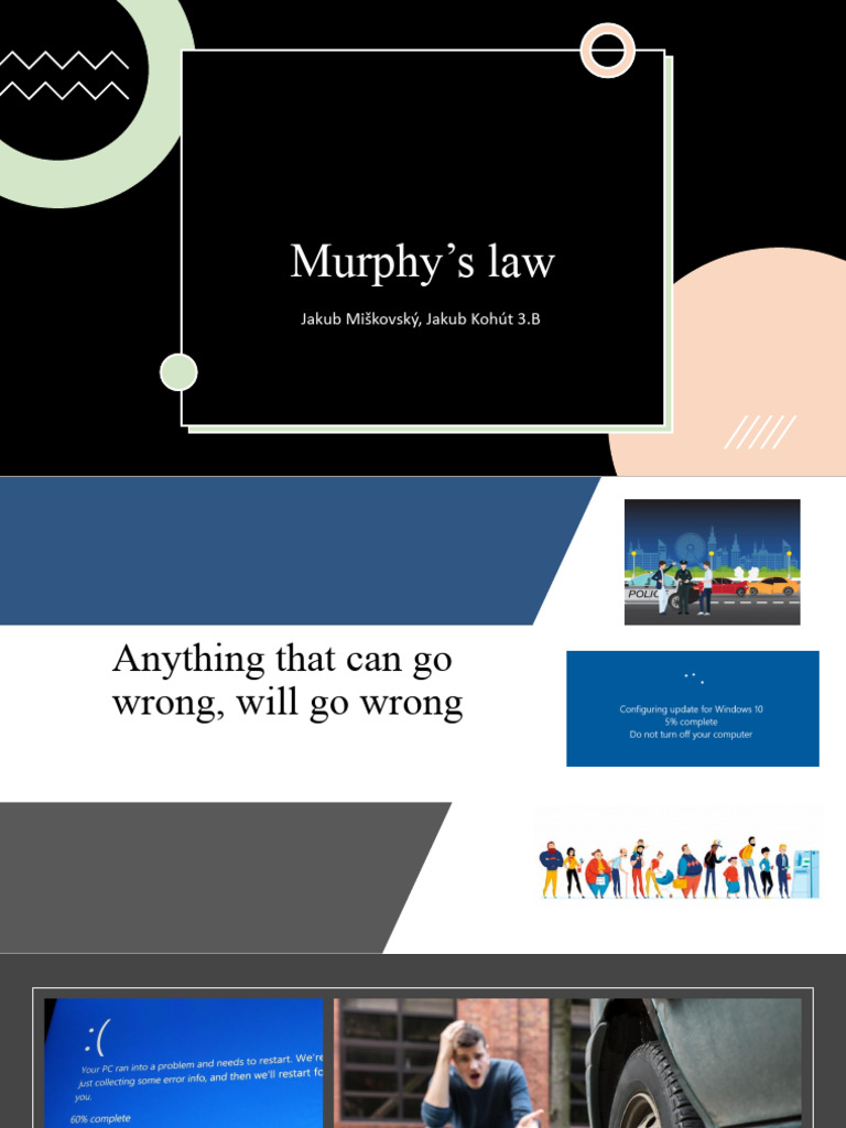 Jakub Miskovsky, Jakub Kohut 3.B Murphys Laws Murphy's Law | PDF | Law