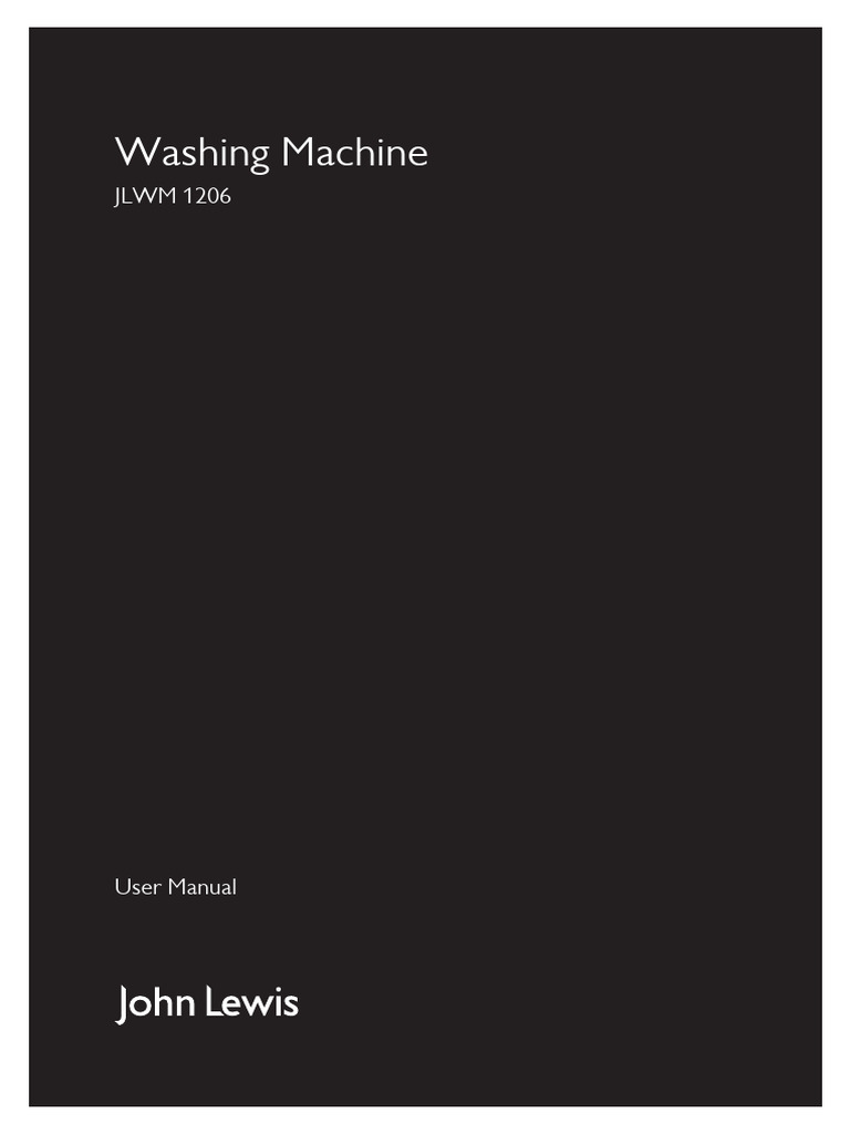John Lewis JLWM 1206 Washing Machine PDF Washing Machine Ac Power