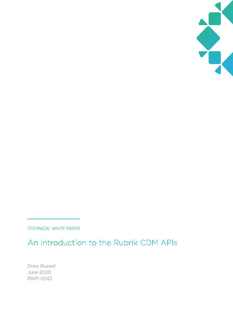 An Introduction To The Rubrik CDM APIs | PDF