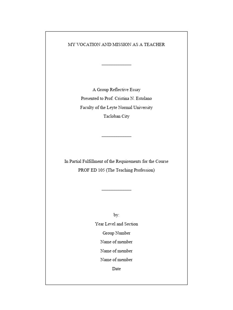 Sample Cover Page | PDF