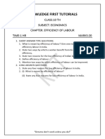 10th Eco Paper ch.4 Efficiency of Labour