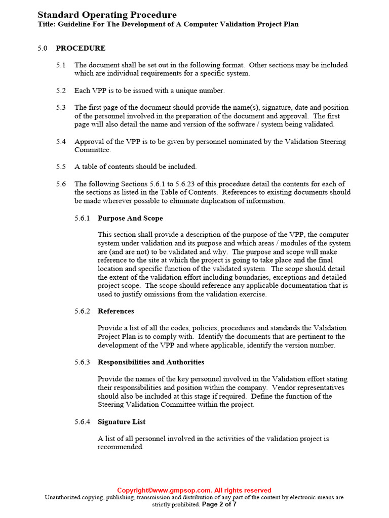 VAL 130 Guideline For The Development of A Computer Validation Project