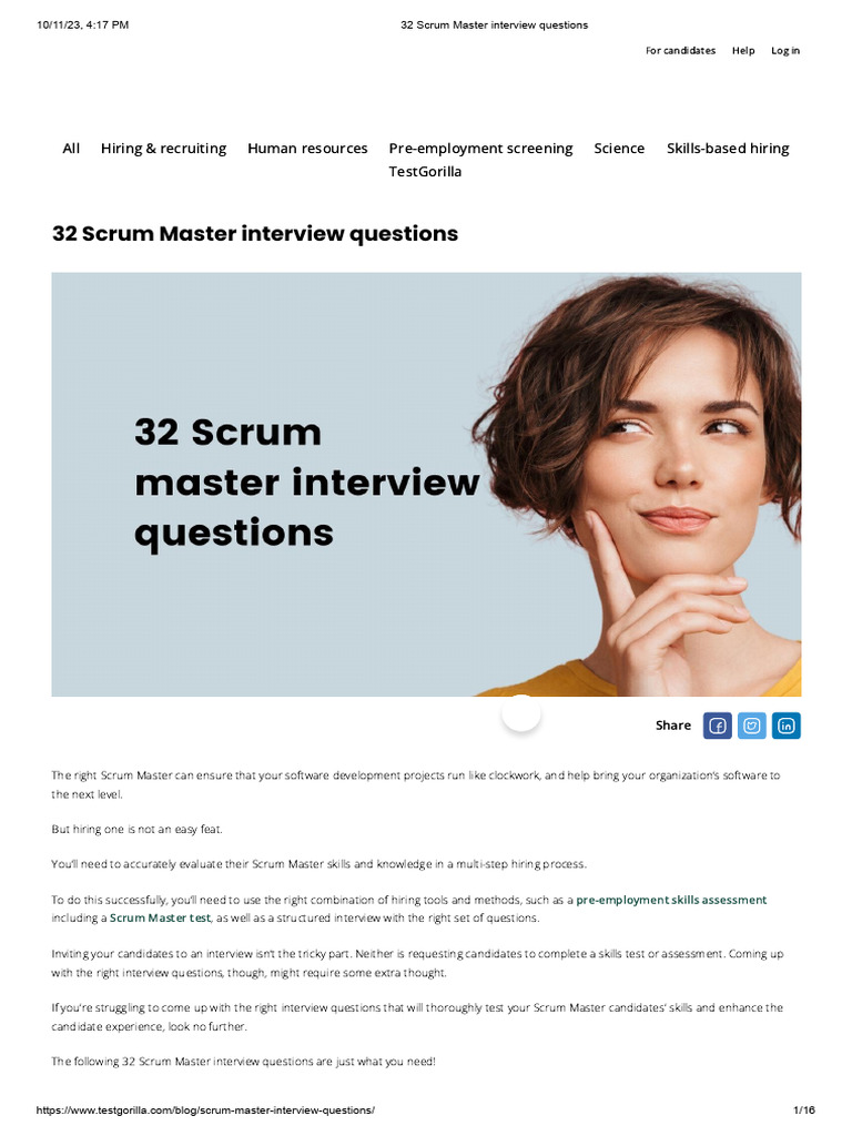 32 Scrum Master interview questions PDF