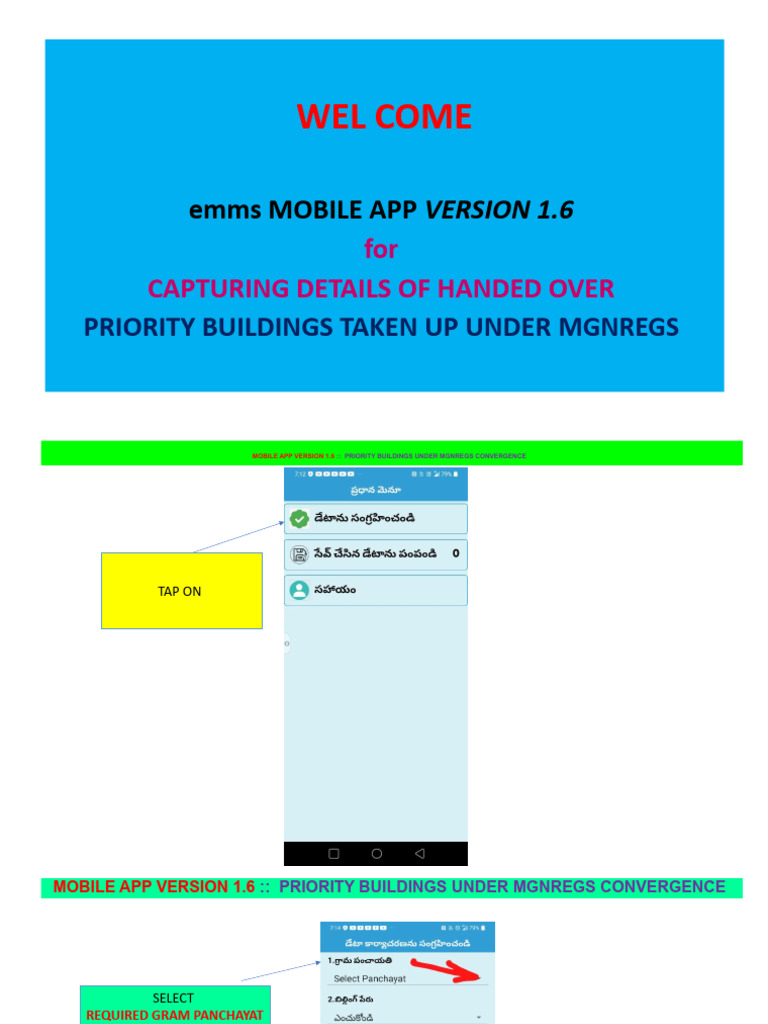 EMMS App for MGNREGS Building Data | PDF | Business