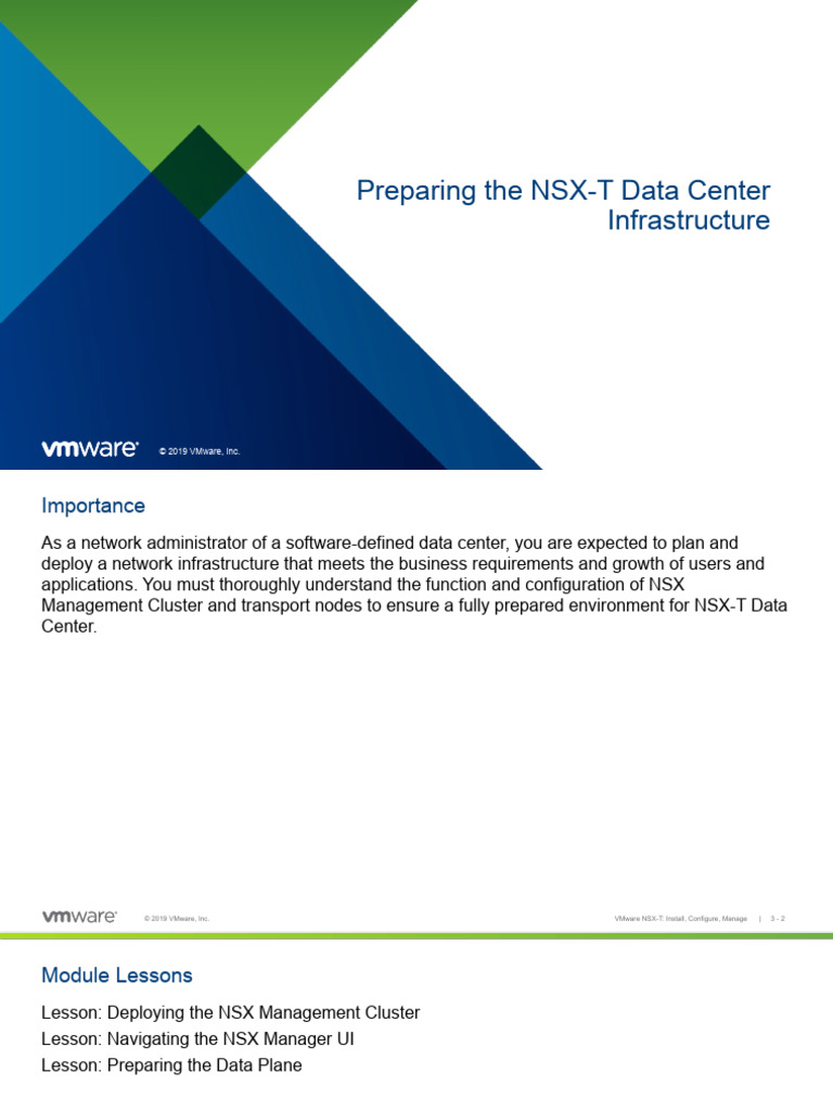 NSX-T Data Center Infrastructure Setup | PDF | Computer Network ...