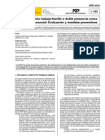 NTP 1186 Conflicto Trabajo-Familia o Doble Presencia Como Riesgo Psicosocial Evaluación y Medidas Preventivas