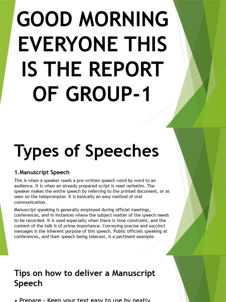 Delivering an Effective Manuscript Speech | PDF