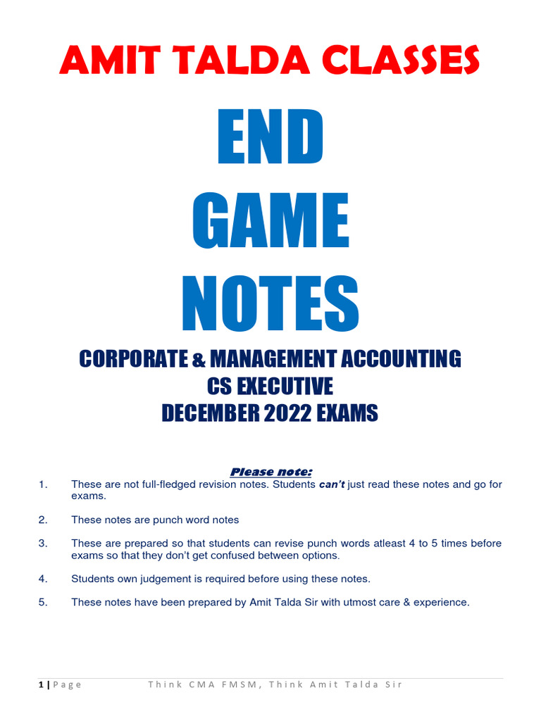 CS Executive Corporate Accounting Notes | PDF | Debits And Credits ...